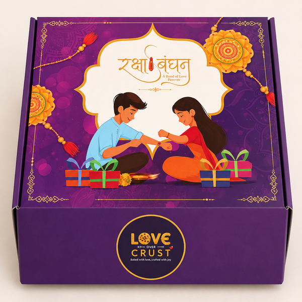 Raksha Bandhan Exclusive Hamper – Premium Chocolate & Rakhi Gift Box | Love Over Crust